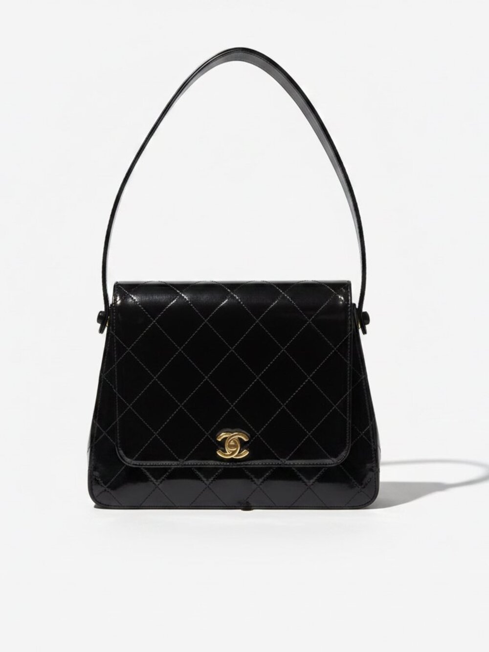 CHANEL vintage black quilted leather bag